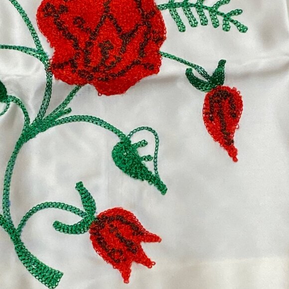 Vintage Embroidered Sweetheart Pillowcase With Red Roses & Text "To My Sweethear - Picture 5 of 12